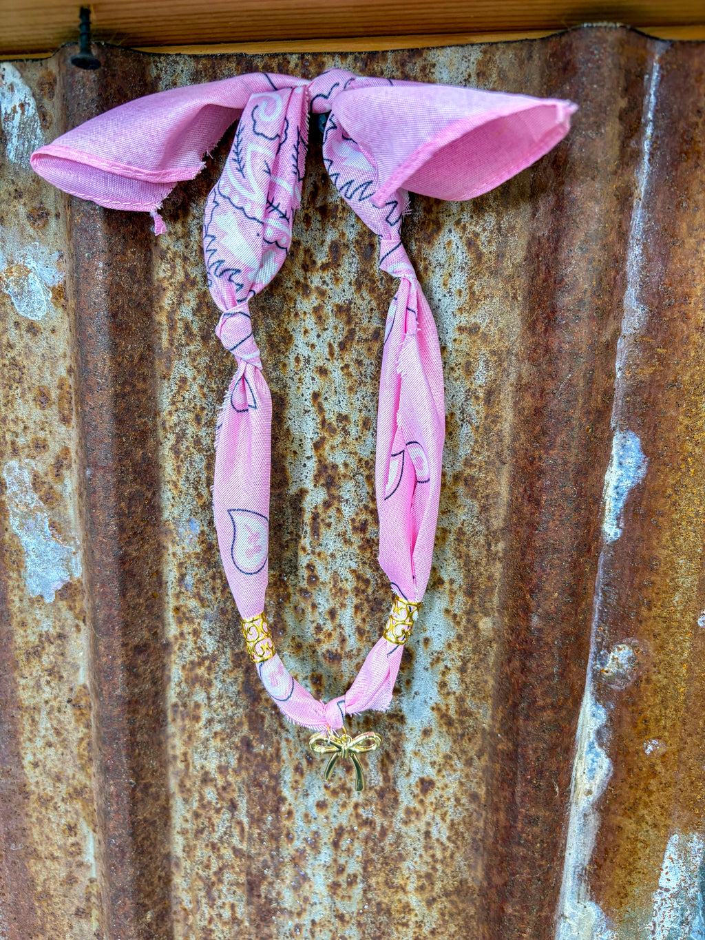 Pink Bow Bandana Necklaces