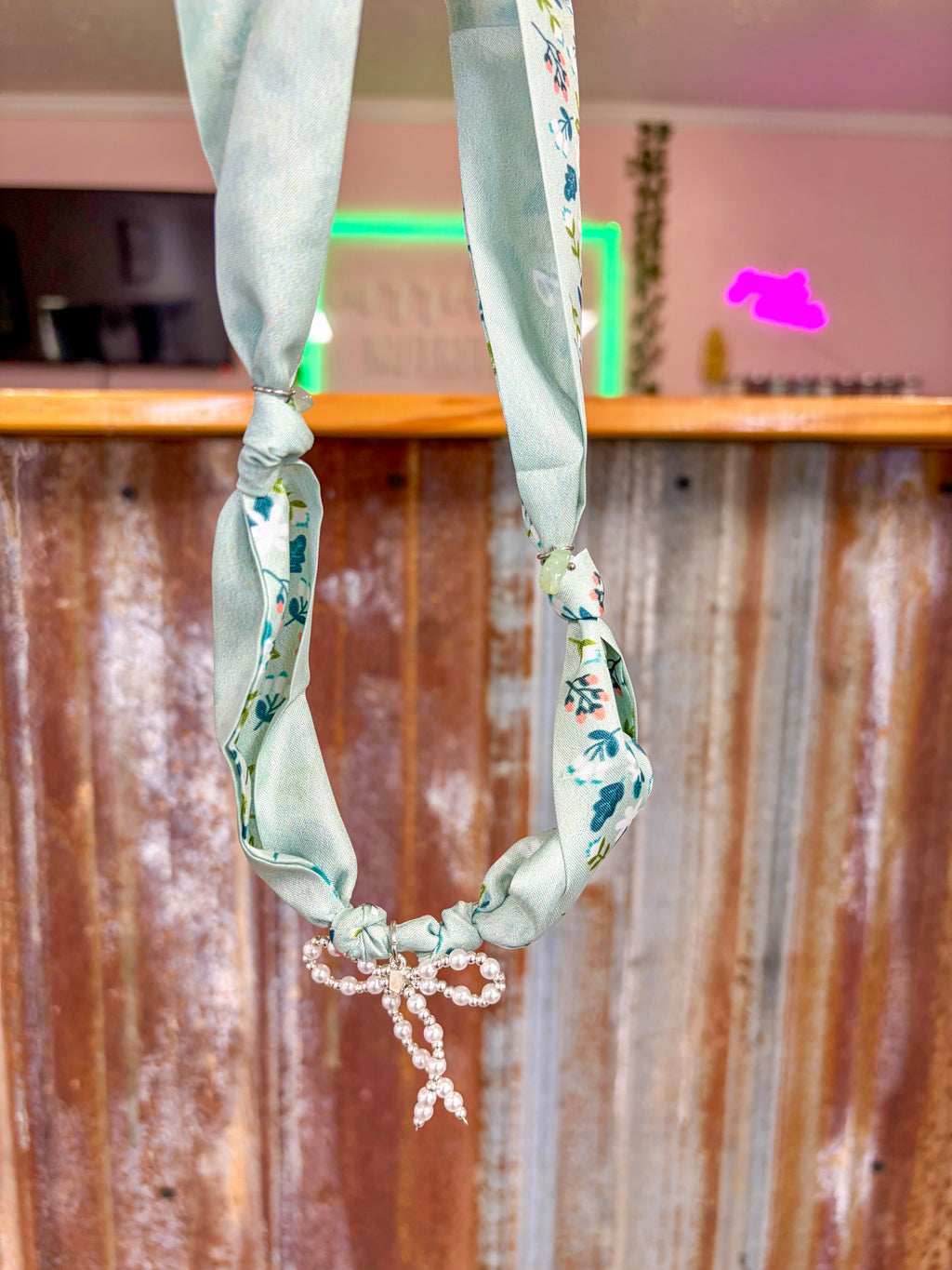 Spring Bow Scarf Necklace