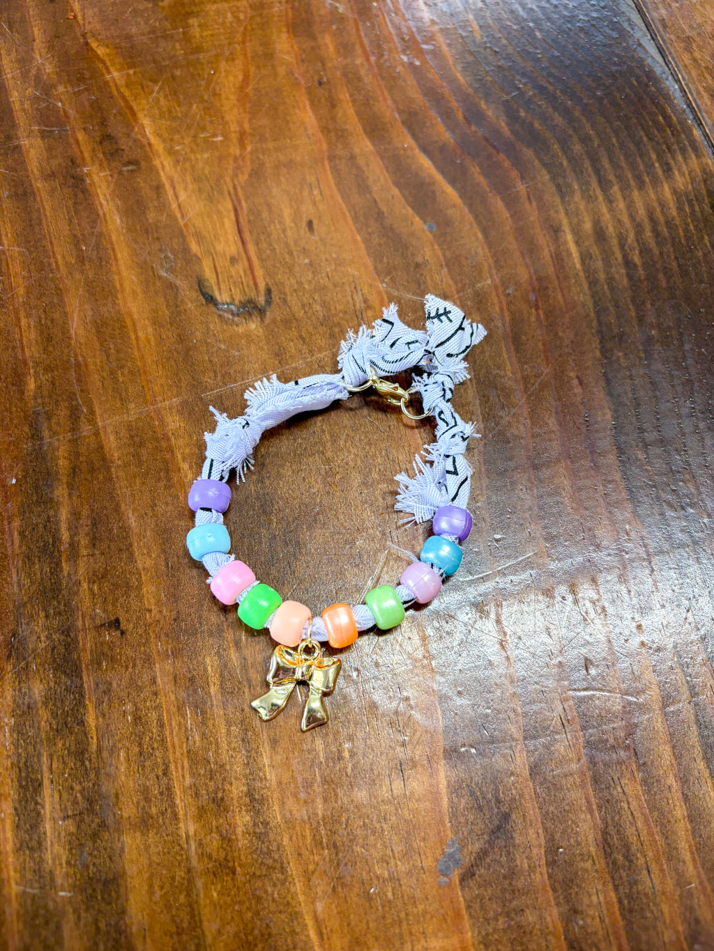 White Bandana Charm Bracelet