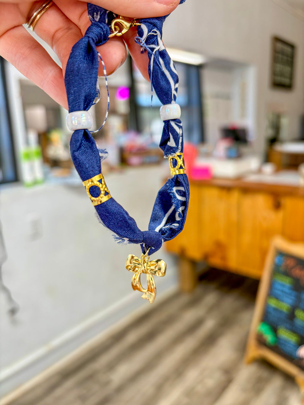 Navy Blue Charm Bracelet