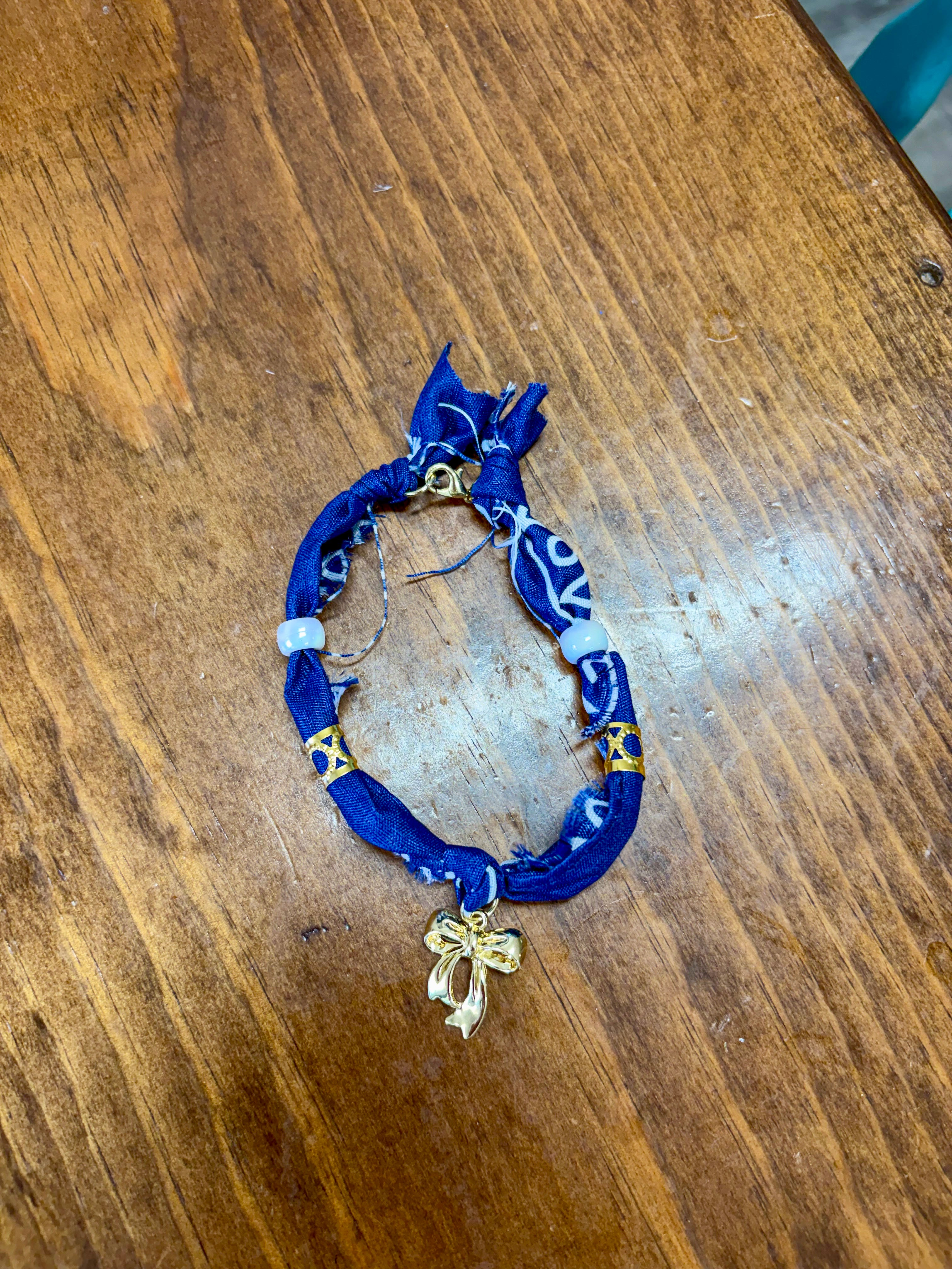 Navy Blue Charm Bracelet