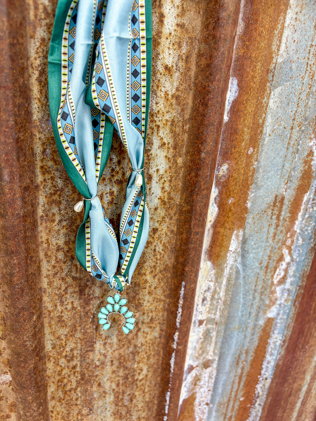 Turquoise Scarf Necklace