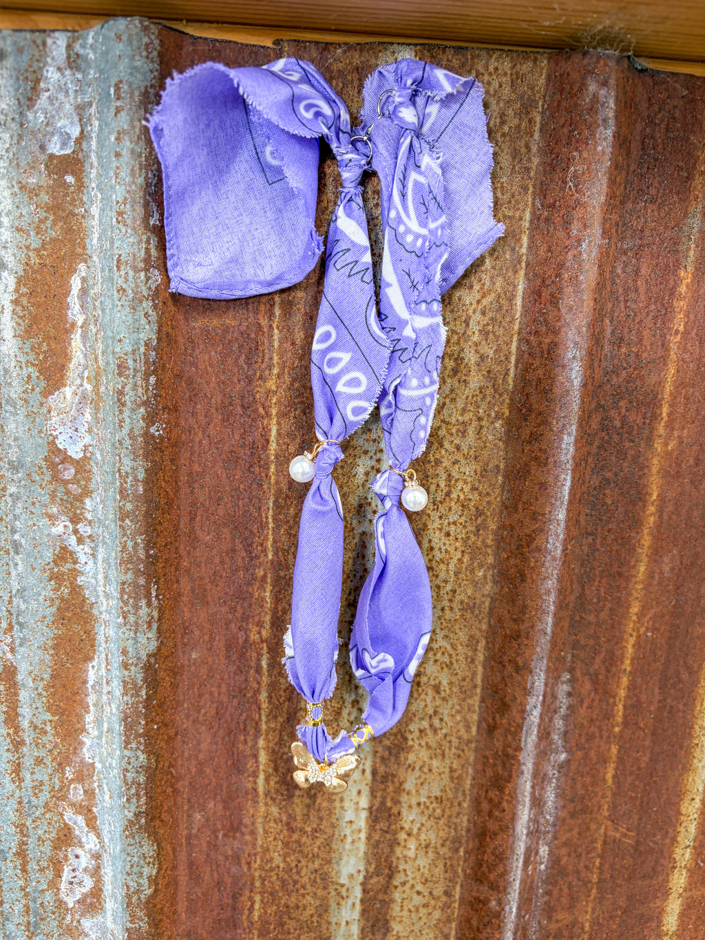Purple Butterfly Bandana Necklace